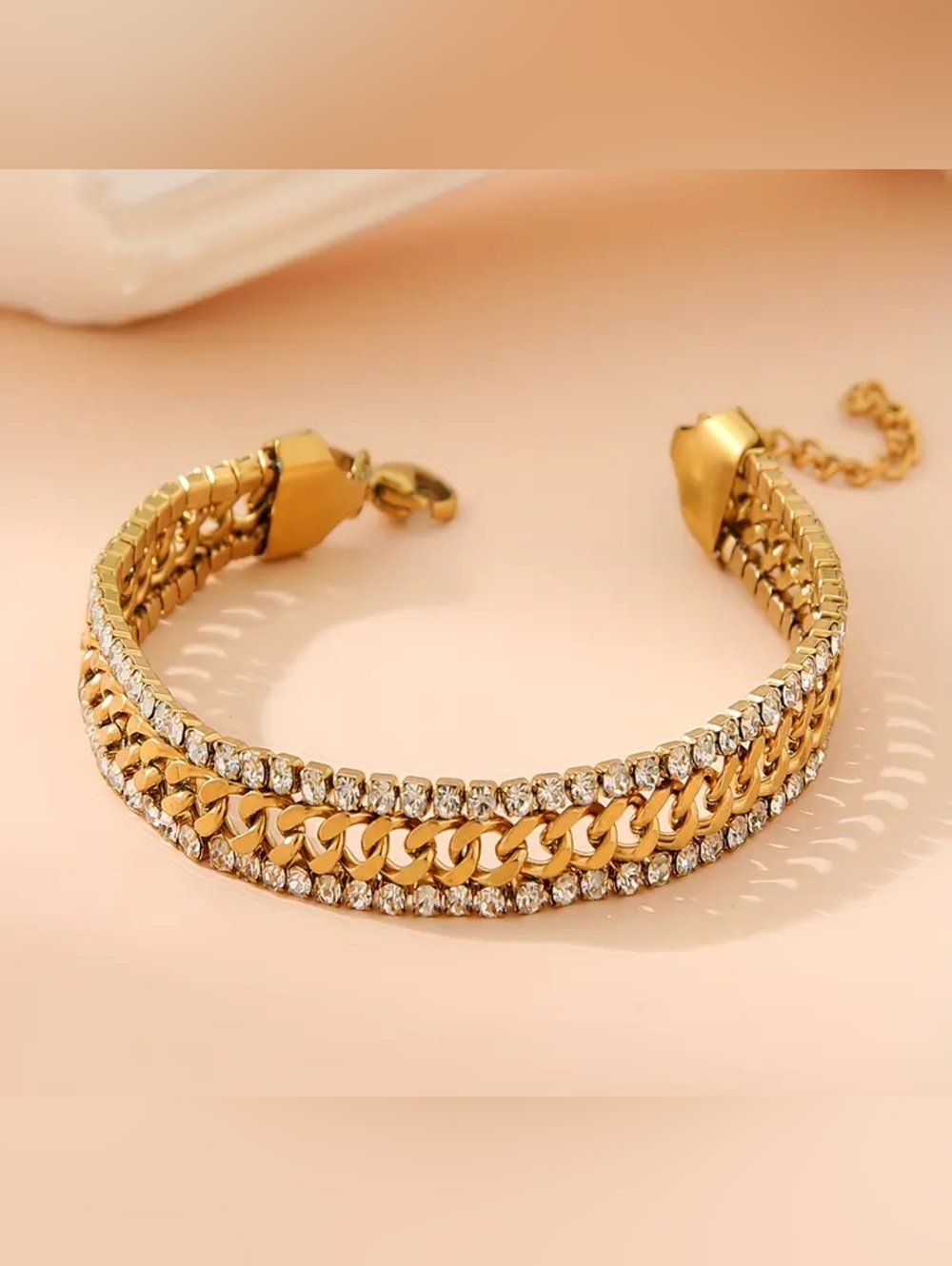 18 KT Gold Over Titanium Sapphire Bracelet